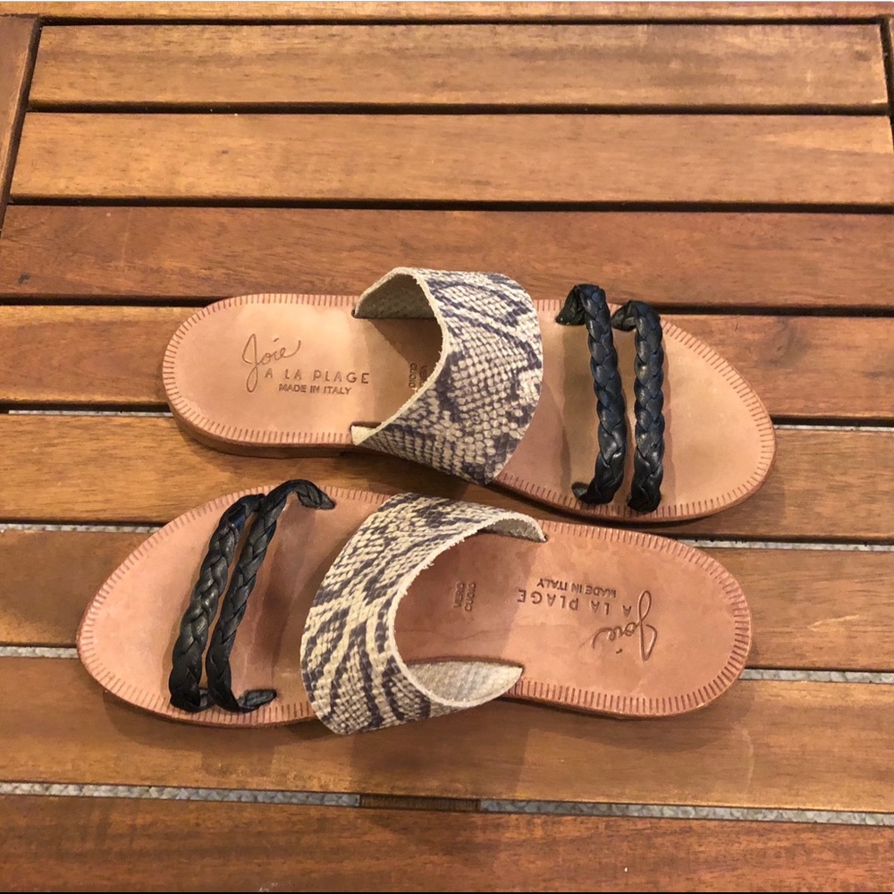 Joie A La Plage Braided Snakeskin Slides